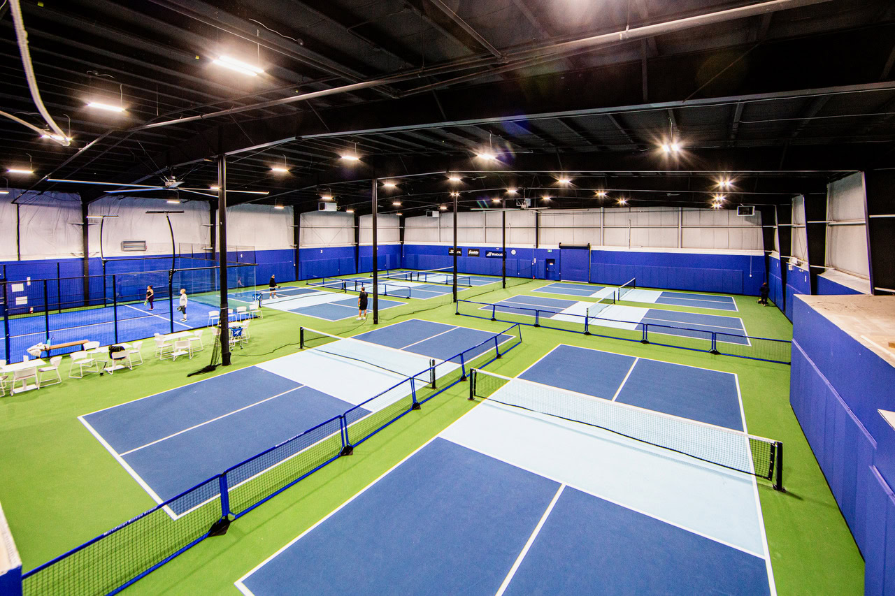 Indoor pickleball club courts